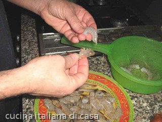 pulire le code di gambero