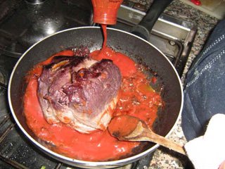 brasato di manzo ai funghi, cottura