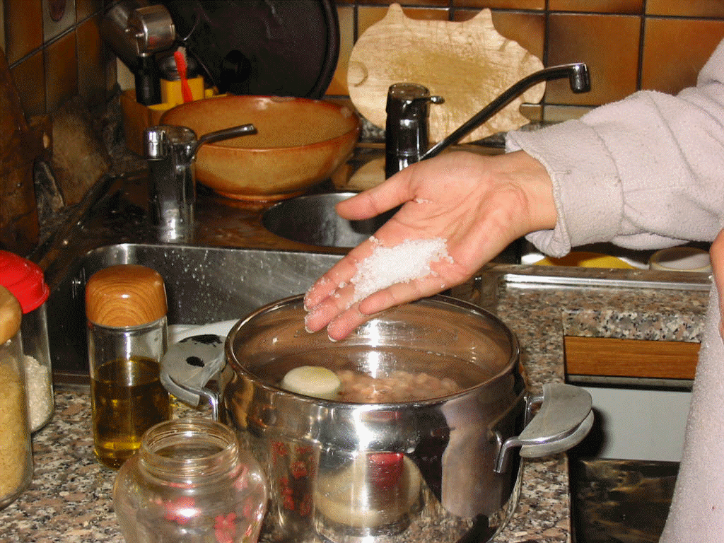 preparare la terrina di fagioli borlotti